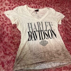 Harley-Davidson Women's Cream V-Neck Tee